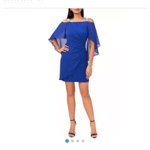 MSK Women’s Cold Shoulder Cap Sleeve Rhinestone Strap Dress.